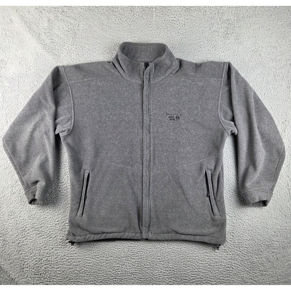 Mountain Hardwear Jacket Mens XL Gray Polartec Fleece Full‎ Zip Made USA